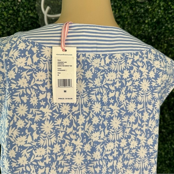 Vineyard Vines Border Otomi Sometset Tunic Floral Stripe Tassel Dress Size M - Picture 10 of 13